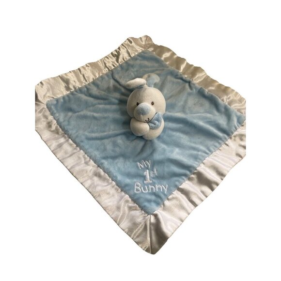 Baby Gund My 1st Bunny Blue Lovey Satin & Plush Security Blanket 4061373 - Picture 1 of 5